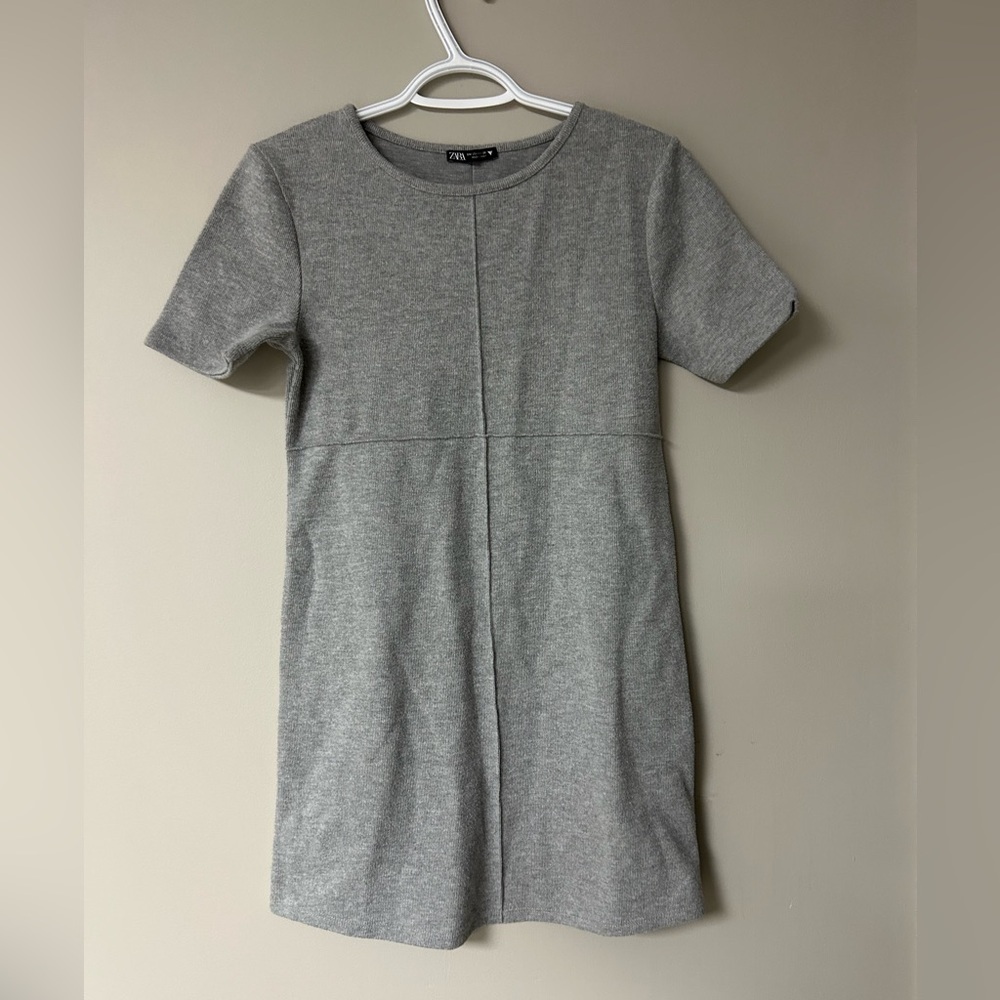Zara Grey Mini Sweater Dress